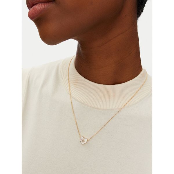 Tory Burch Колие Tory Burch Kira Heart 160160 Златист