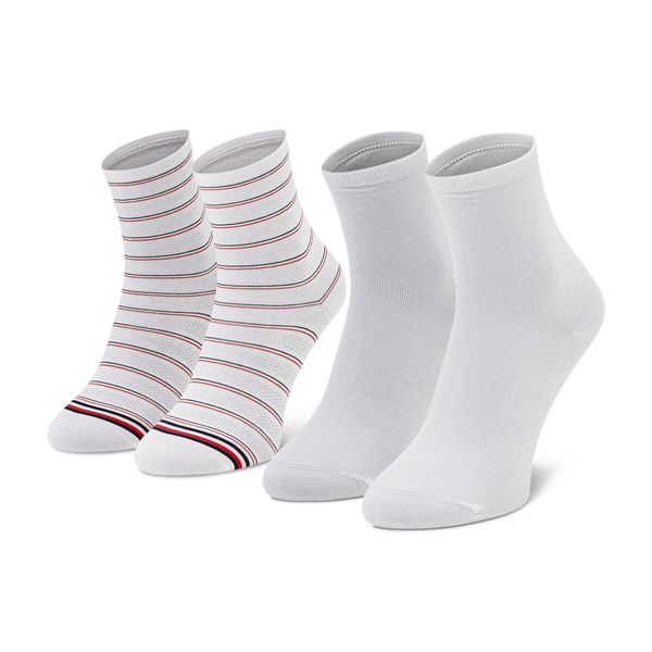 Tommy Hilfiger Комплект 2 чифта дълги чорапи дамски Tommy Hilfiger 100002817 White 001