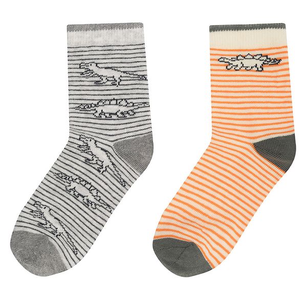 Action Boy Комплект 2 чифта дълги чорапи детски Action Boy 8KB-002-AW23 (2-pack) Оранжев