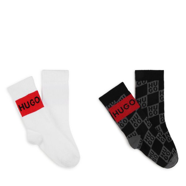 HUGO Комплект 2 чифта дълги чорапи детски Hugo G00267 Цветен