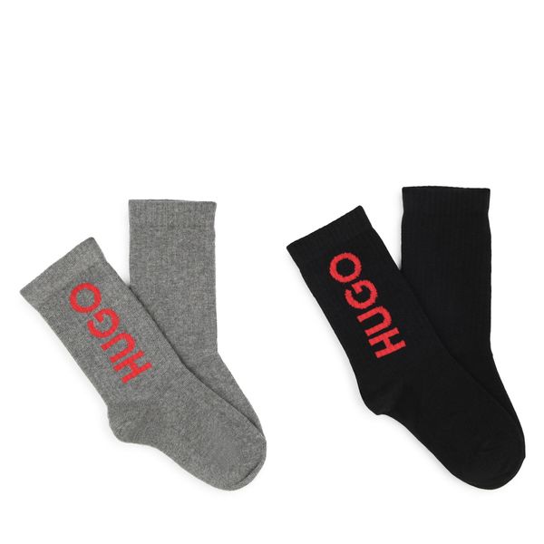 HUGO Комплект 2 чифта дълги чорапи детски Hugo G00290 Цветен