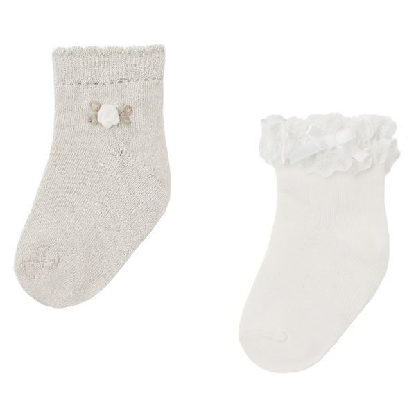 Mayoral Комплект 2 чифта дълги чорапи детски Mayoral 10655 Бежов