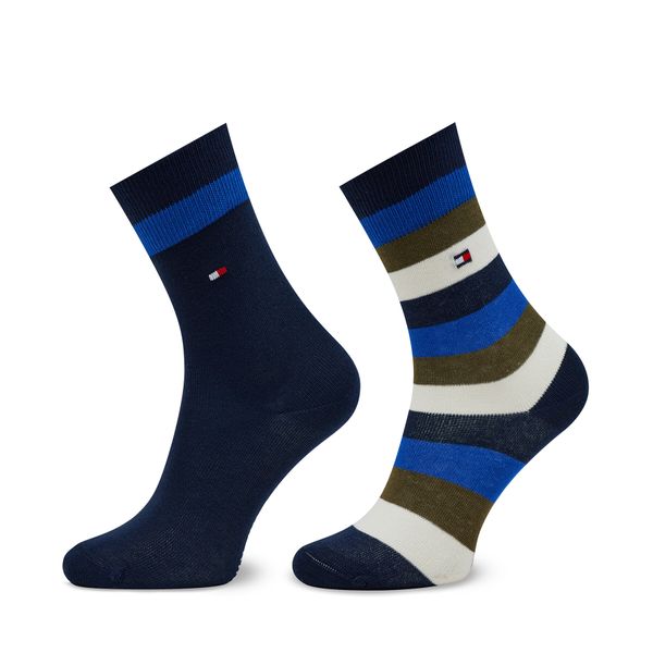 Tommy Hilfiger Комплект 2 чифта дълги чорапи детски Tommy Hilfiger 354009001 Olive Green/Blue Combo 052