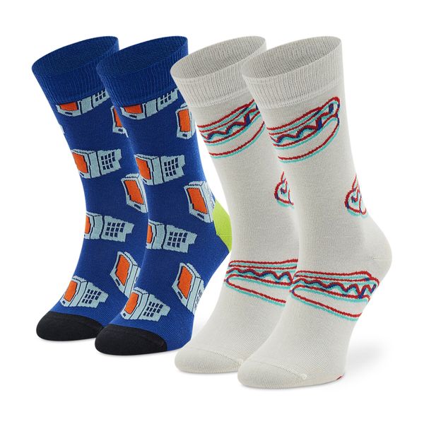 Happy Socks Комплект 2 чифта дълги чорапи мъжки Happy Socks XTDS02-6500 Бял