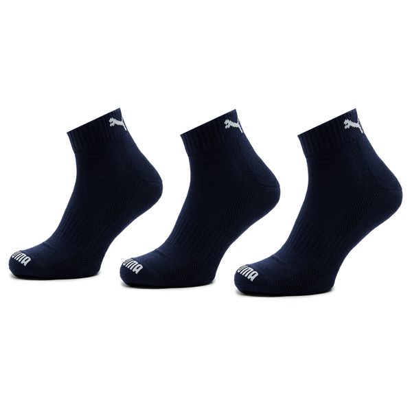 Puma Комплект 2 чифта дълги чорапи мъжки Puma Cushioned Quarter 3P Unisex 907943 Тъмносин