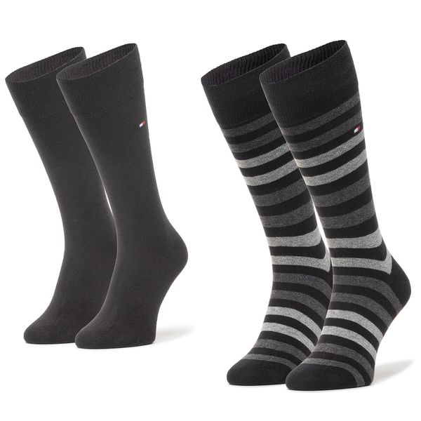 Tommy Hilfiger Комплект 2 чифта дълги чорапи мъжки Tommy Hilfiger 472001001 Black 2000