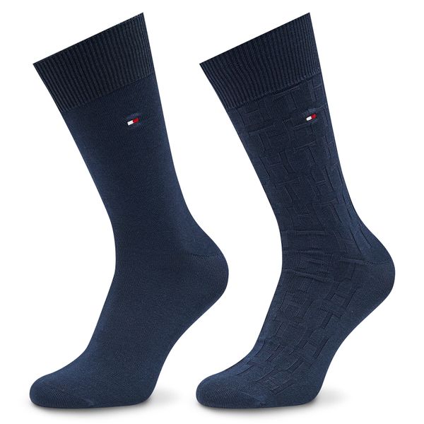 Tommy Hilfiger Комплект 2 чифта дълги чорапи мъжки Tommy Hilfiger 701222634 Navy 002