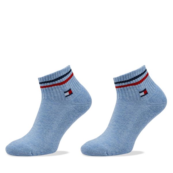 Tommy Hilfiger Комплект 2 чифта къси чорапи унисекс Tommy Hilfiger 701228177 Light Blue Melange 004