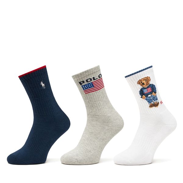 Polo Ralph Lauren Комплект 3 чифта дълги чорапи дамски Polo Ralph Lauren 455968680001 Цветен