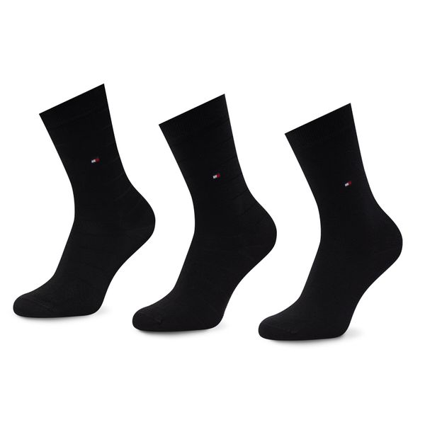 Tommy Hilfiger Комплект 3 чифта дълги чорапи дамски Tommy Hilfiger 701220262 Black 002