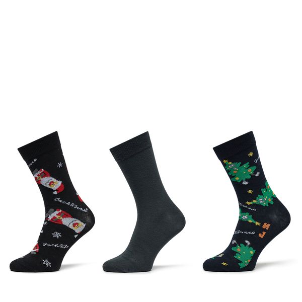 Jack&Jones Junior Комплект 3 чифта дълги чорапи детски Jack&Jones Junior Holly Jolly 12267021 Черен