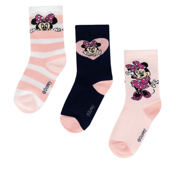 Mickey&Friends Комплект 3 чифта дълги чорапи детски Mickey&Friends ACCCS-AW24-341DCLS (3-PACK) Розов