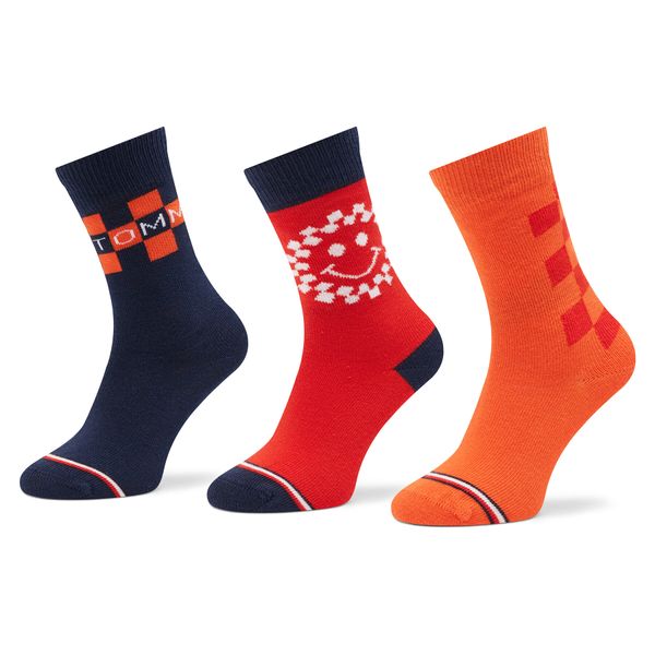 Tommy Hilfiger Комплект 3 чифта дълги чорапи детски Tommy Hilfiger 701220267 Orange 001