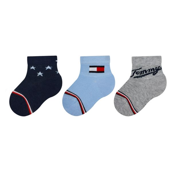 Tommy Hilfiger Комплект 3 чифта дълги чорапи детски Tommy Hilfiger 701224997 Blue Combo 002