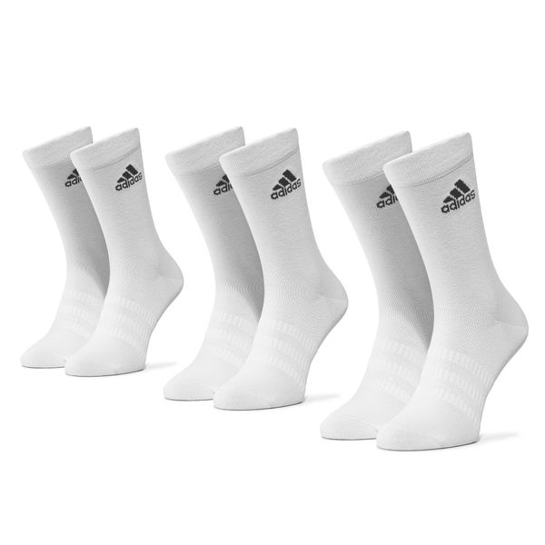 adidas Комплект 3 чифта дълги чорапи мъжки adidas Light Crew 3Pp DZ9393 White/White/White