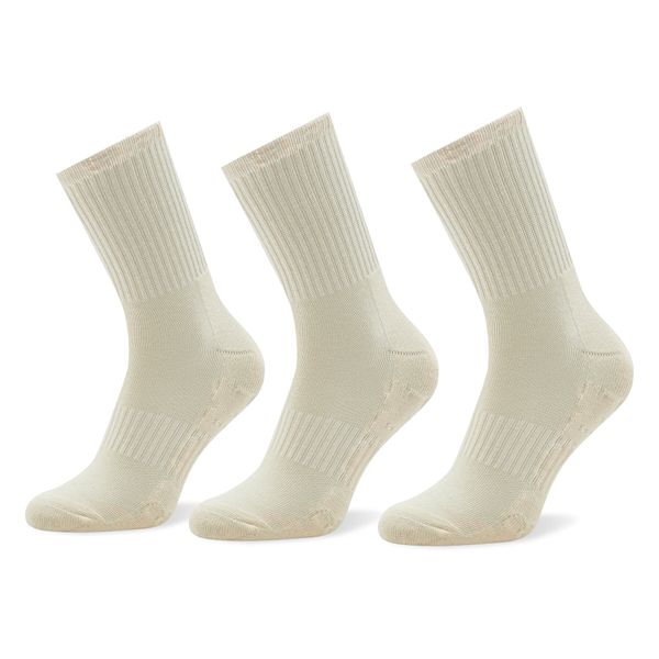 Globe Комплект 3 чифта дълги чорапи мъжки Globe Bleach Free Crew GB72139003 Beige