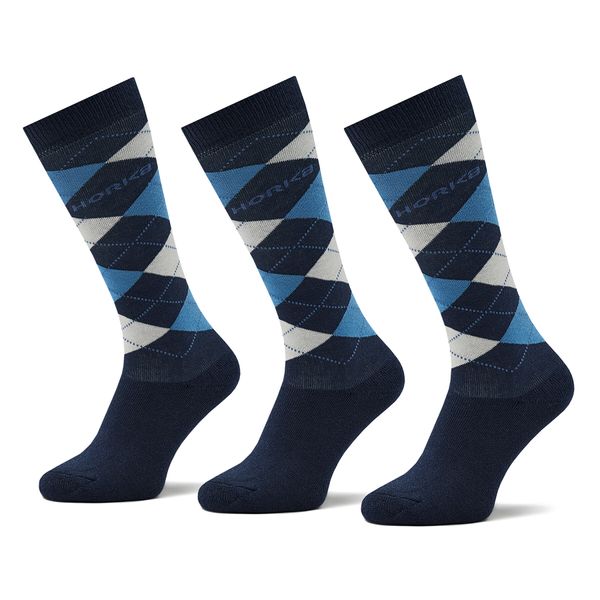 Horka Комплект 3 чифта дълги чорапи мъжки Horka Riding Socks 145450-0000-0218 Тъмносин