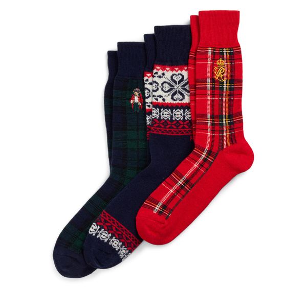 Polo Ralph Lauren Комплект 3 чифта дълги чорапи мъжки Polo Ralph Lauren 449958866001 Цветен