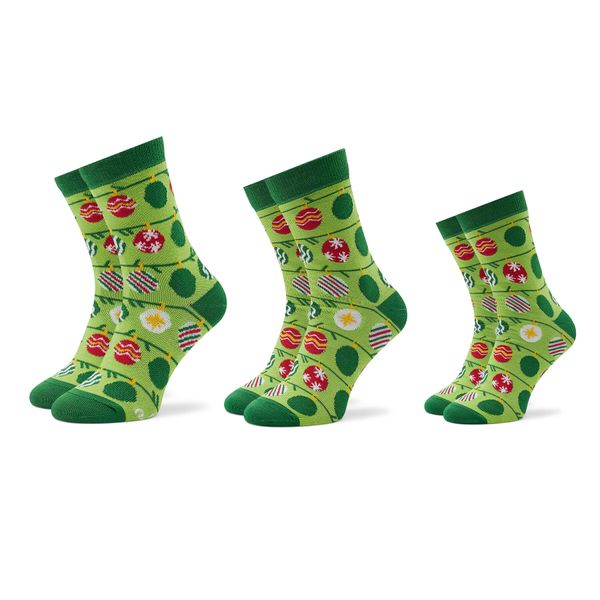 Rainbow Socks Комплект 3 чифта дълги чорапи мъжки Rainbow Socks Xmas Balls Зелен