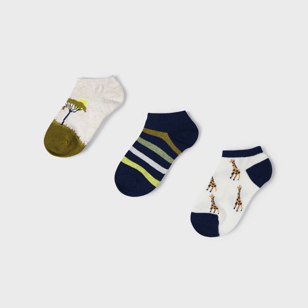 Mayoral Комплект 3 чифта къси чорапи детски Mayoral 10465 Цветен