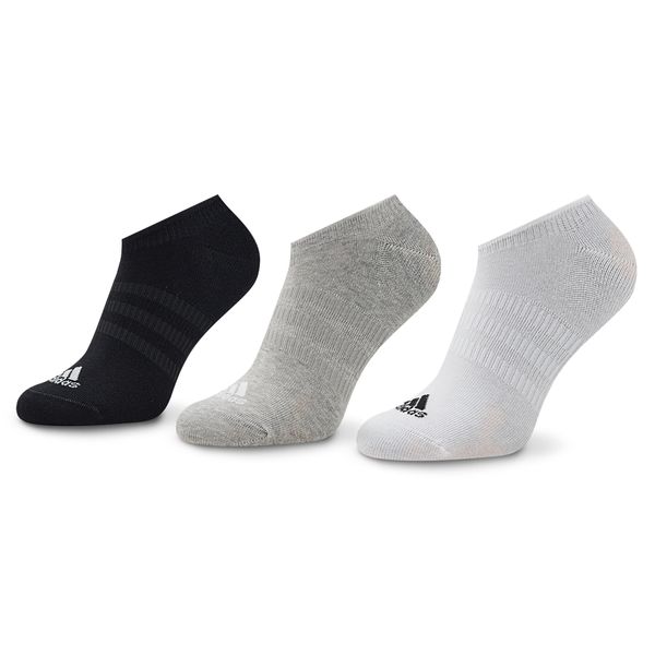 adidas Комплект 3 чифта къси чорапи унисекс adidas Thin And Light IC1328 Medium Grey Heather/White /Black