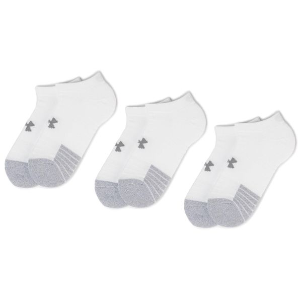 Under Armour Комплект 3 чифта къси чорапи унисекс Under Armour Heatgear No Show Sock 1346755-100 Бял