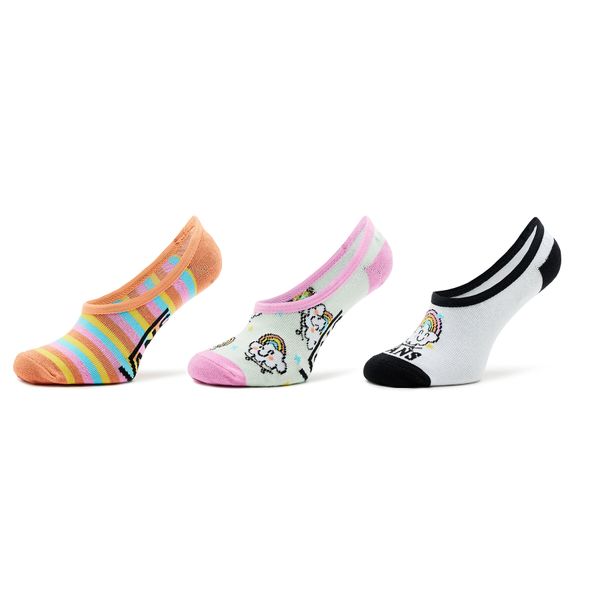Vans Комплект 3 чифта терлик детски Vans Rainbow Rider Canoodle VN0007B4YB21 White/Black