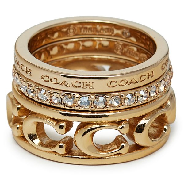 Coach Комплект 3 пръстена Coach 37422695GLD710 Златист