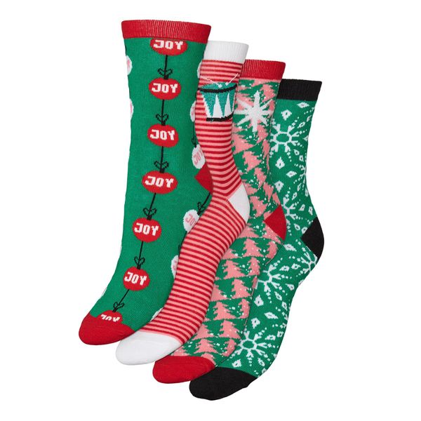 Vero Moda Комплект 4 чифта дълги чорапи дамски Vero Moda 10274034 Jelly Bean 4304849