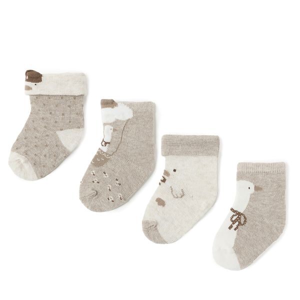 Mayoral Комплект 4 чифта дълги чорапи детски Mayoral 9762 Бежов