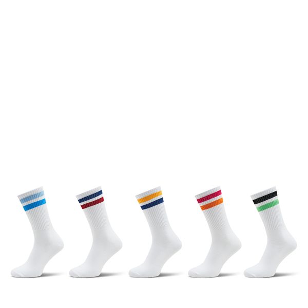 Jack&Jones Комплект 5 чифта дълги чорапи мъжки Jack&Jones Jacbenjamin 12256232 Бял