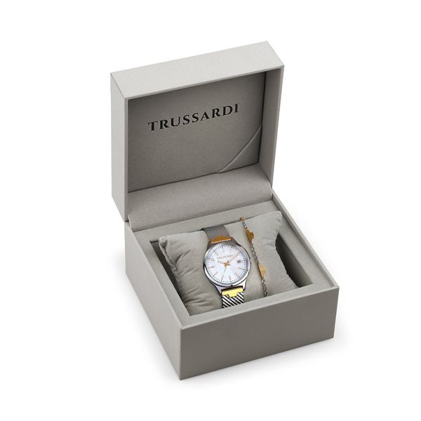 Trussardi Комплект часовник и гривна Trussardi R2453170503 Сребрист