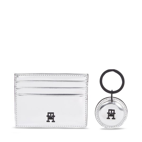Tommy Hilfiger Комплект калъф за карти и ключодържател Tommy Hilfiger Imd Cc Holder And Key Fob AM0AM11633PE6 Silver PE6