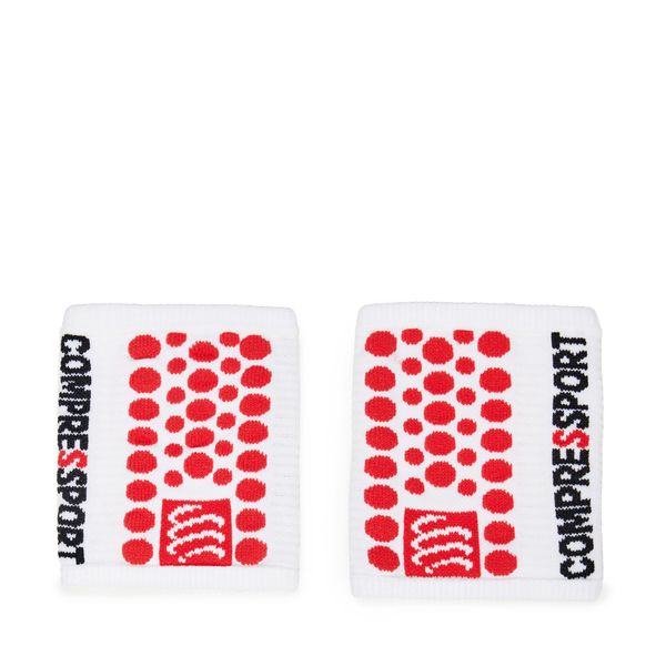 Compressport Комплект ленти за ръка Compressport Sweatbands 3D.Dots WSTV2 Бял