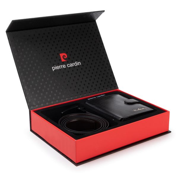 Pierre Cardin Комплект портфейл и колан Pierre Cardin ZG-EX-06 Черен