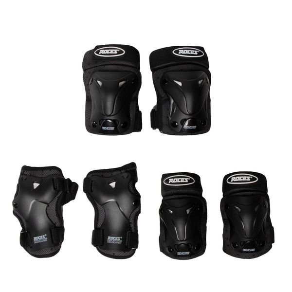 Roces Комплект протектори Roces Jr Ventilated 3 Pack 301352 Черен