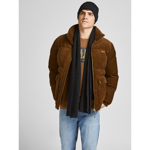 Jack&Jones Комплект шал и шапка Jack&Jones 12163827 Черен