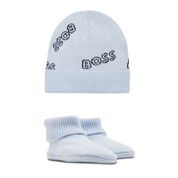 Boss Комплект шапка и чорапи Boss J98386 Светлосиньо