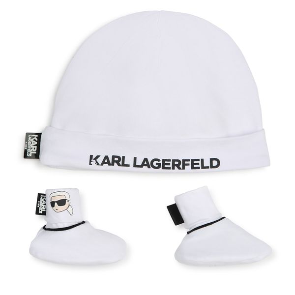 Karl Lagerfeld Kids Комплект шапка и чорапи Karl Lagerfeld Kids Z30180 Бял