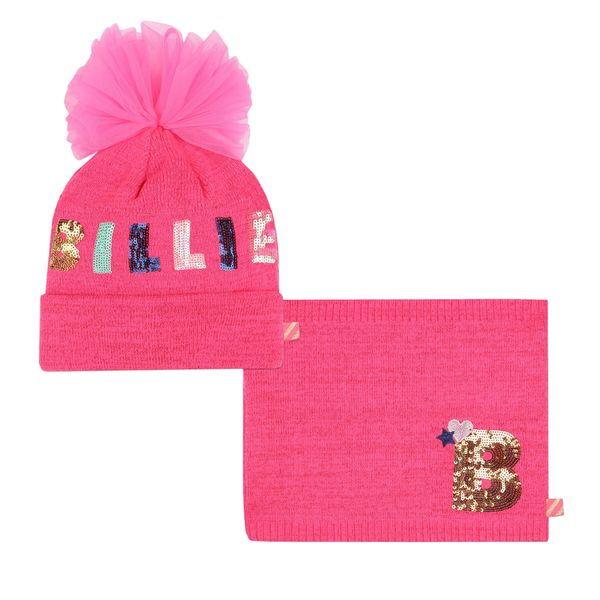 Billieblush Комплект шапка и шал тип комин Billieblush U20611 Розов