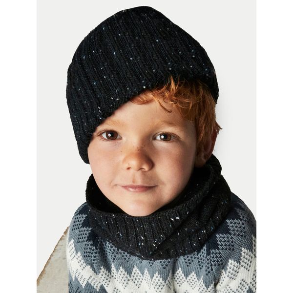 Mayoral Комплект шапка и шал тип комин Mayoral 10824 Тъмносин