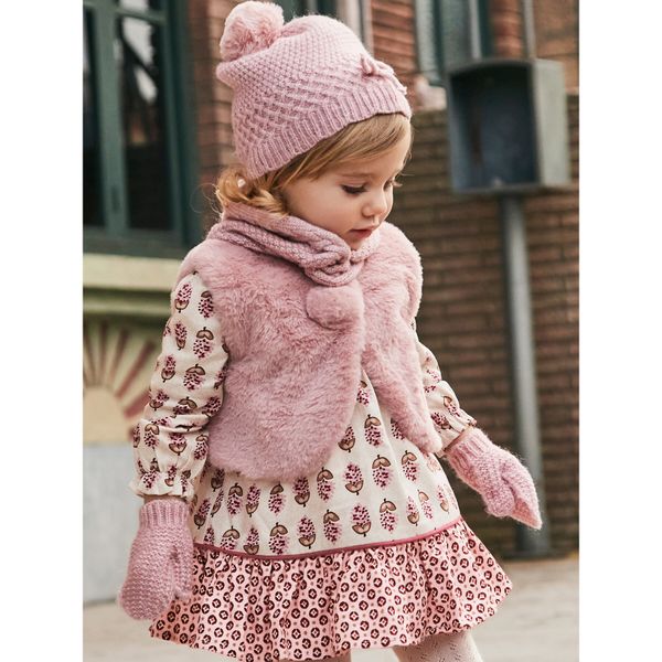 Mayoral Комплект шапка, шал тип комин и ръкавици Mayoral 10769 Розов