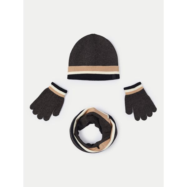 Mayoral Комплект шапка, шал тип комин и ръкавици Mayoral 10823 Сив