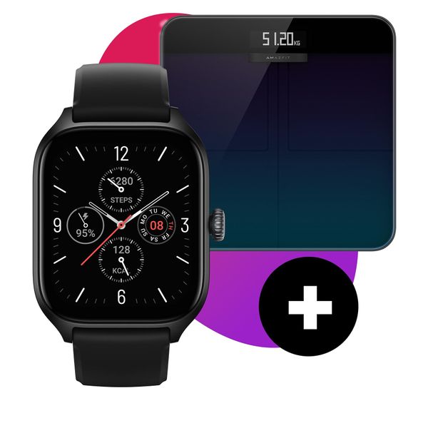 Amazfit Комплект smartwatch с везна Smart Scale Amazfit Gts 4 A2168 Infinite Black