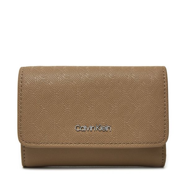 Calvin Klein Малък дамски портфейл Calvin Klein Ck Must Small Trifold_Mono K60K612829 Бежов
