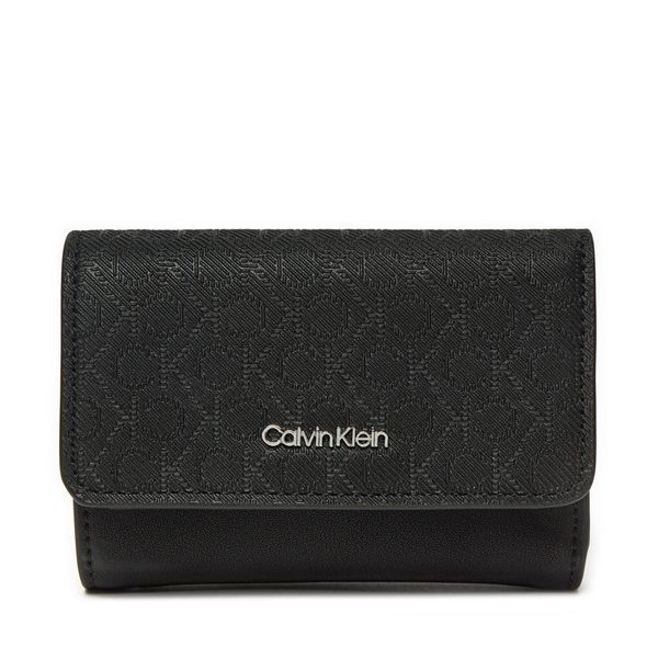 Calvin Klein Малък дамски портфейл Calvin Klein Ck Must Small Trifold_Mono K60K612829 Черен