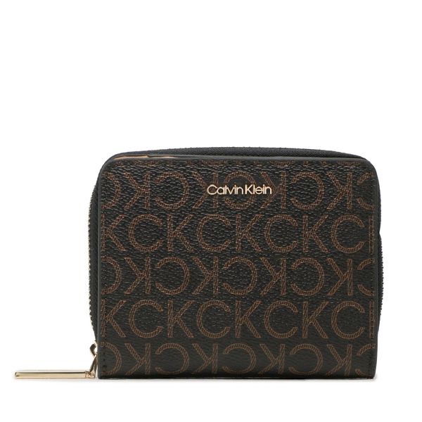 Calvin Klein Малък дамски портфейл Calvin Klein Ck Must Z/A Wllt W/Flap Md Mono K60K608910 Кафяв