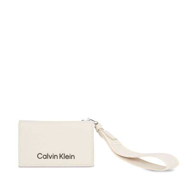 Calvin Klein Малък дамски портфейл Calvin Klein Gracie K60K611689 Dk Ecru PC4