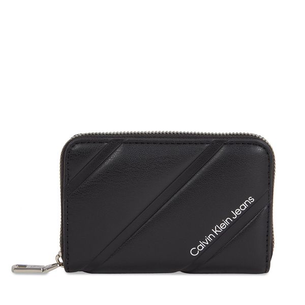 Calvin Klein Jeans Малък дамски портфейл Calvin Klein Jeans Quilted Med Zip Around K60K611972 Black BEH
