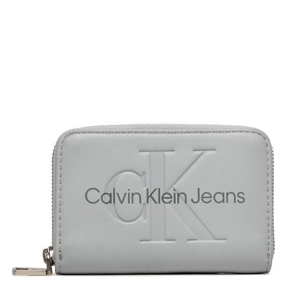Calvin Klein Jeans Малък дамски портфейл Calvin Klein Jeans Sculpted Med Zip Around Mono K60K612255 Сив